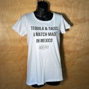 Limited Edition Cazadores Tequila & Tacos Plain White T-Shirt Fun Unique